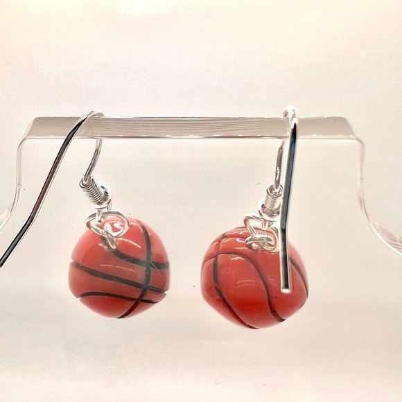 Basketball Earrings - Basketball Mom Accessories - School Earrings - Picture 4 of 10